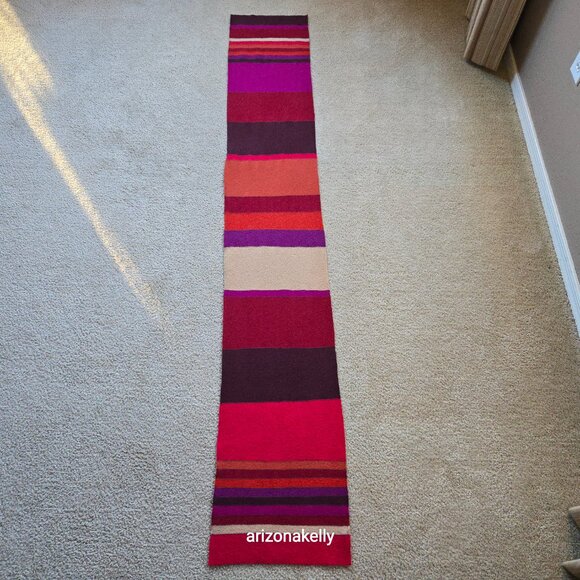 100% Wool Scarf Felted Textured Segmented Colorful Boho Coldwater Creek - Picture 10 of 10